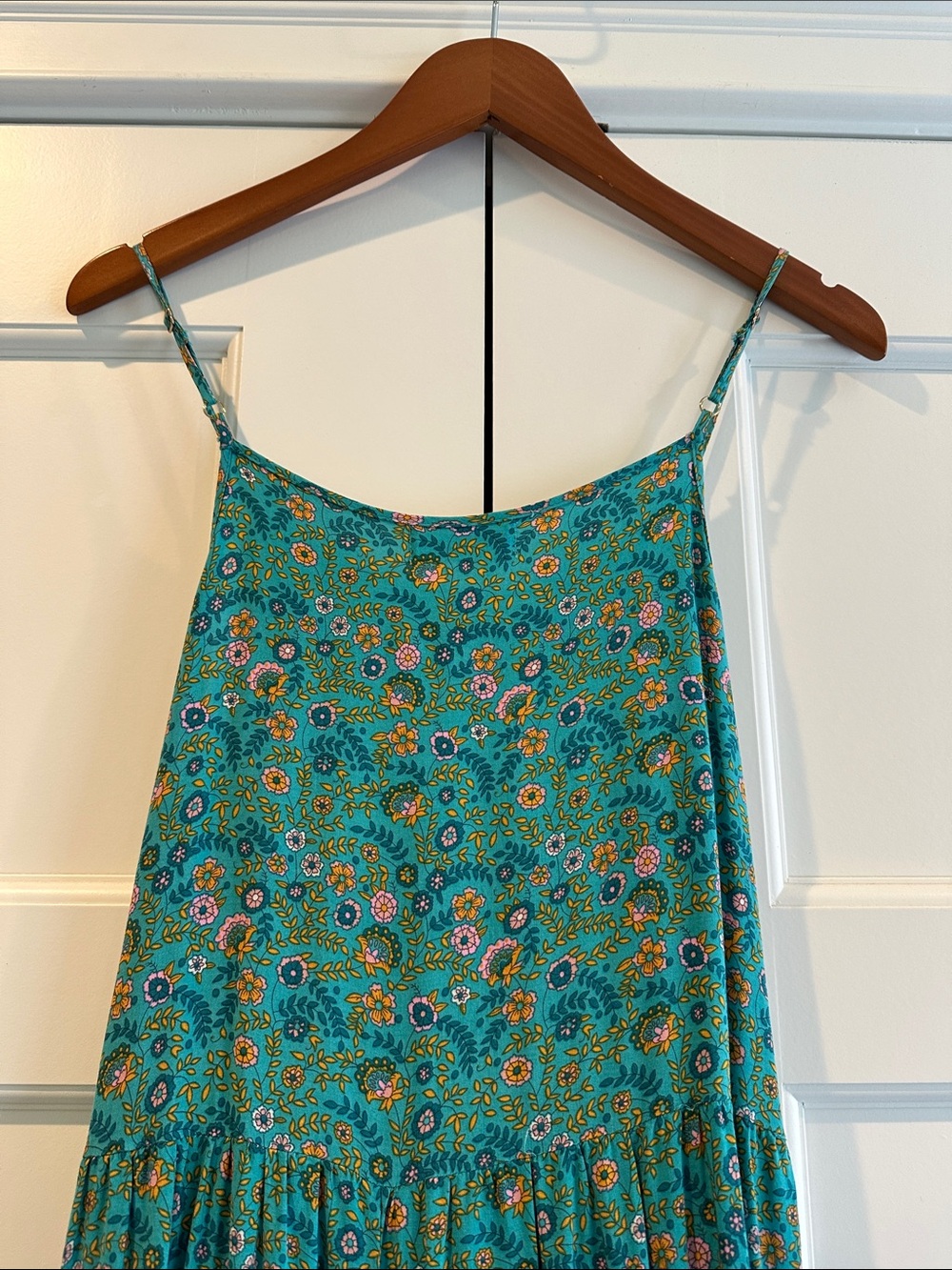 NATURAL LIFE Teal Floral Print Wide-Leg Jumpsuit with Border Hem - Picture 3 of 5